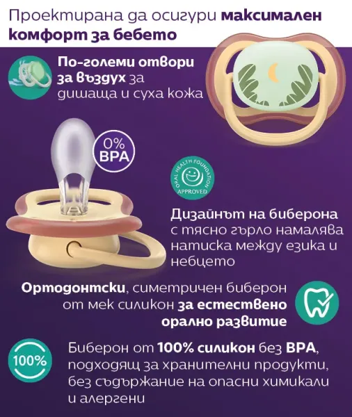 Philips AVENT Ортодонтична залъгалка 0-6м.